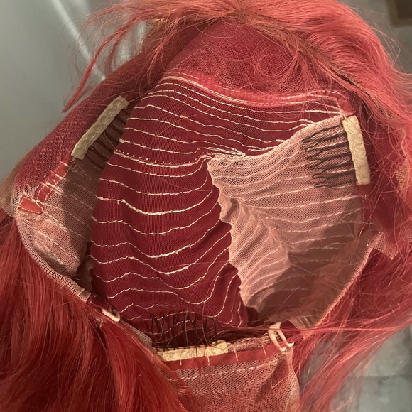 Red human hair wig - Picture 4 of 6